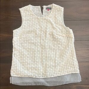 Vince Camuto Cream Textured Tank Top